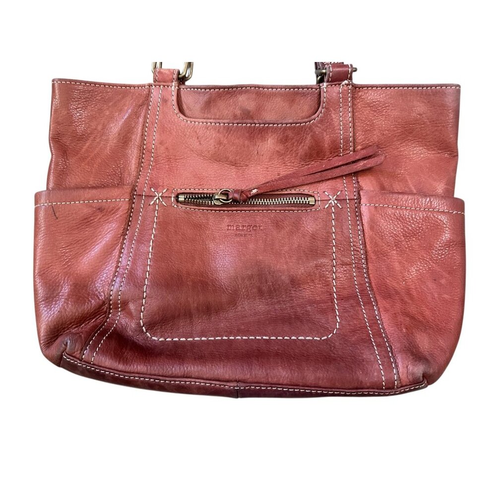 Margot New York Soft Buttery Leather Shoulder Bag Brown Vintage Classic Western - Picture 9 of 14